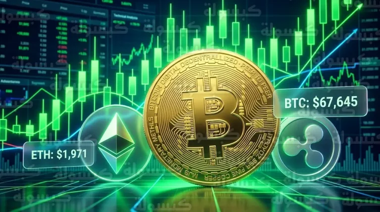 أسعار العملات الرقمية اليوم الأحد 08-03-2026: البيتكوين يتجاوز 67 ألف دولار وانتعاش الإيثريوم والريبل