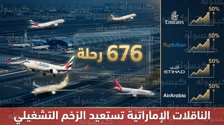 الناقلات الإماراتية تستعيد زخم عملياتها بـ 676 رحلة يومية لضمان استمرارية الربط الجوي استعداداً لموسم عيد الفطر