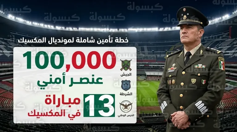 تفاصيل خطة الحماية القصوى لتأمين مونديال 2026 في المكسيك بمشاركة 100 ألف عنصر أمني