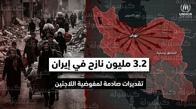 نزوح 3.2 مليون شخص في إيران منذ بدء العمليات العسكرية وتفاقم الأزمة الإنسانية